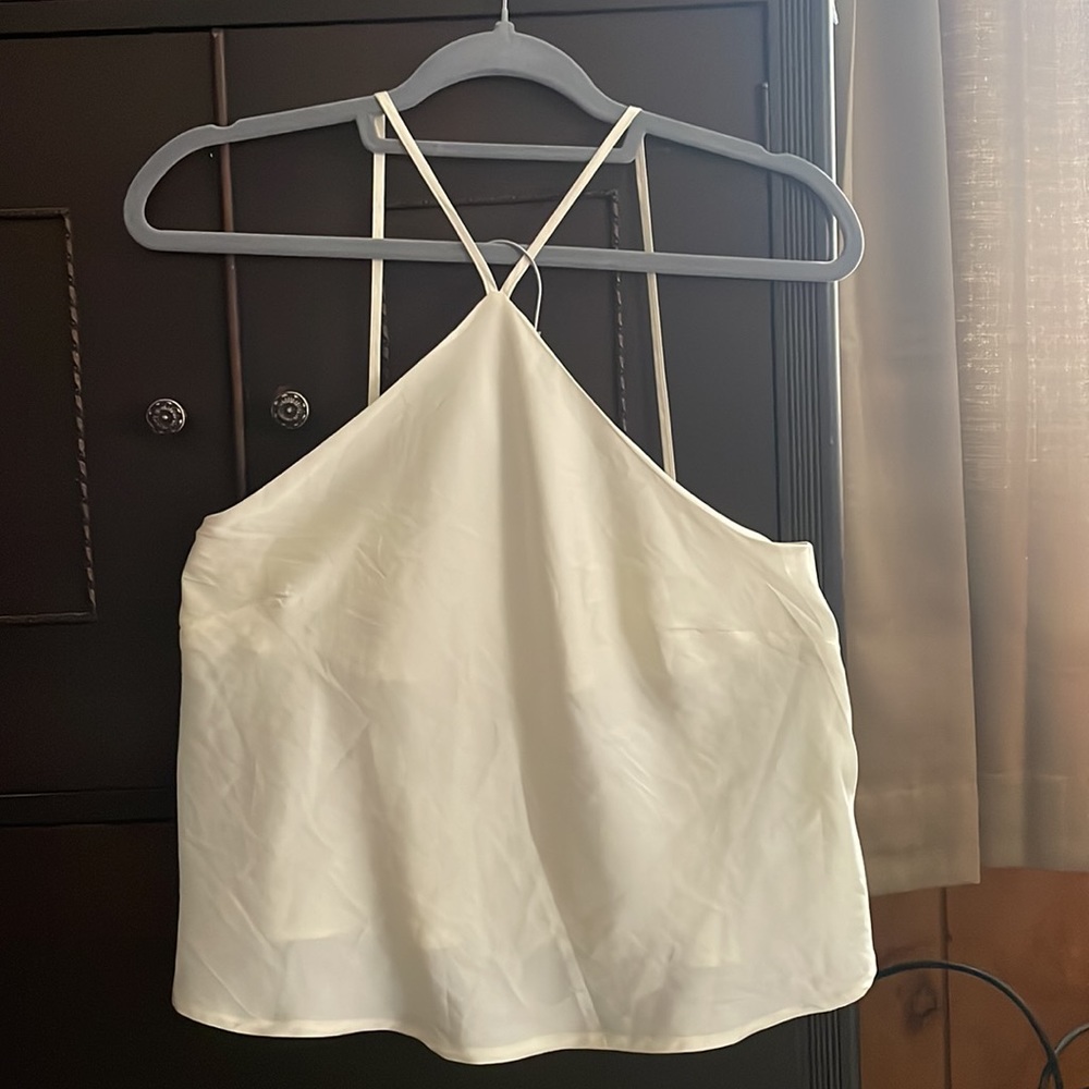 Cream forever 21 tank top blouse